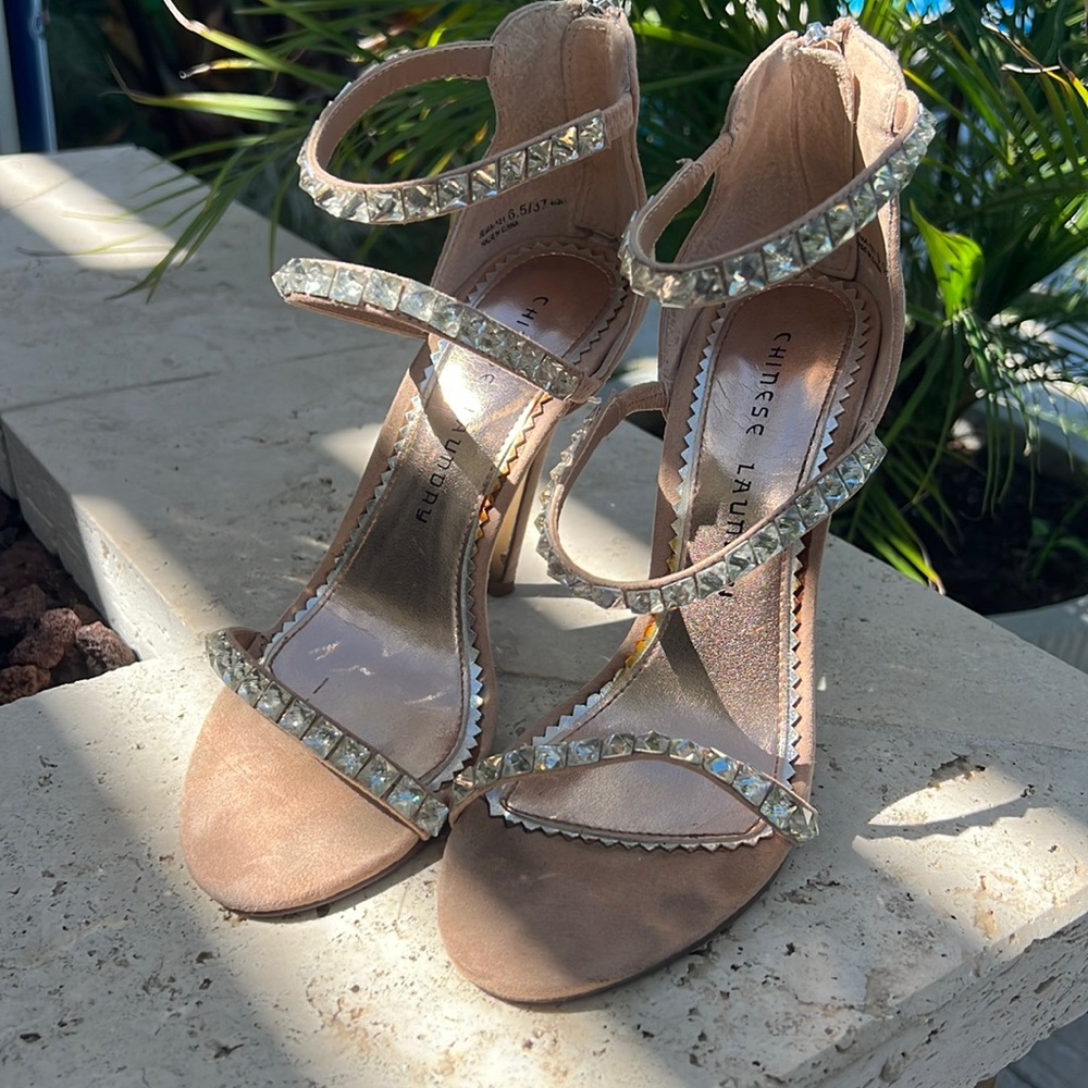 Party heels, used, couple rhinestones missing